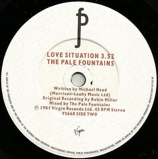 The Pale Fountains : (Don't Let Your Love) Start A War (7", Single, Sol)