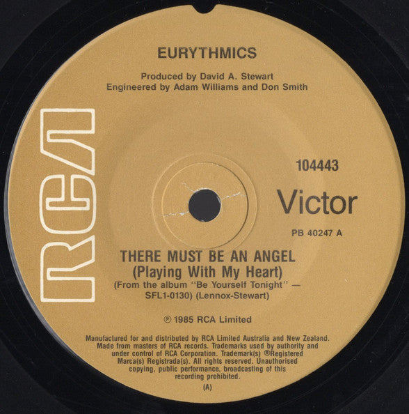 Eurythmics : There Must Be An Angel (Playing With My Heart) (7&quot;, Single)