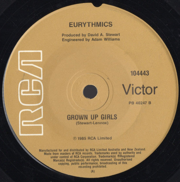 Eurythmics : There Must Be An Angel (Playing With My Heart) (7", Single)