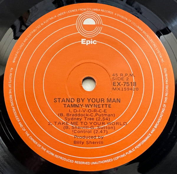 Tammy Wynette : Stand By Your Man (7", EP, RE)