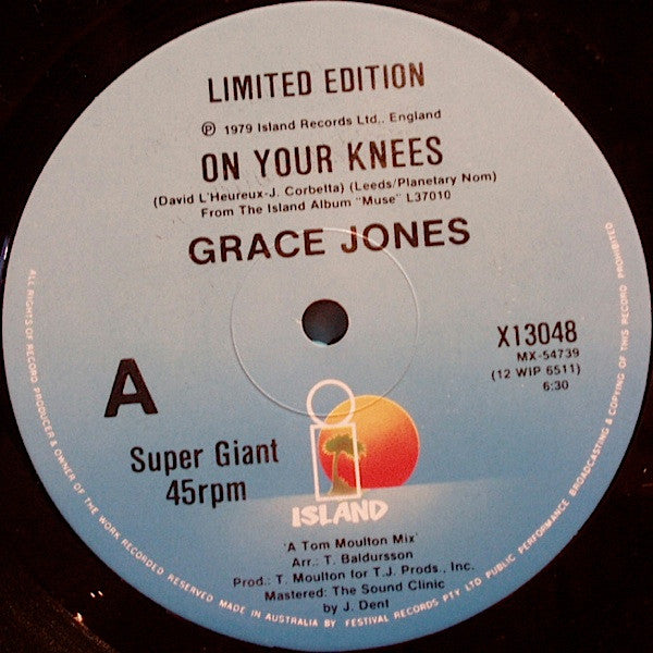 Grace Jones : On Your Knees (12", Ltd)