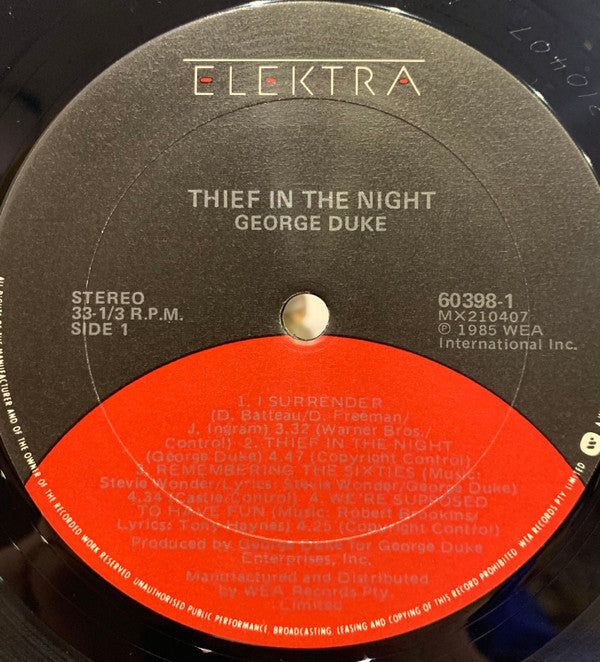 George Duke : Thief In The Night (LP, Album)