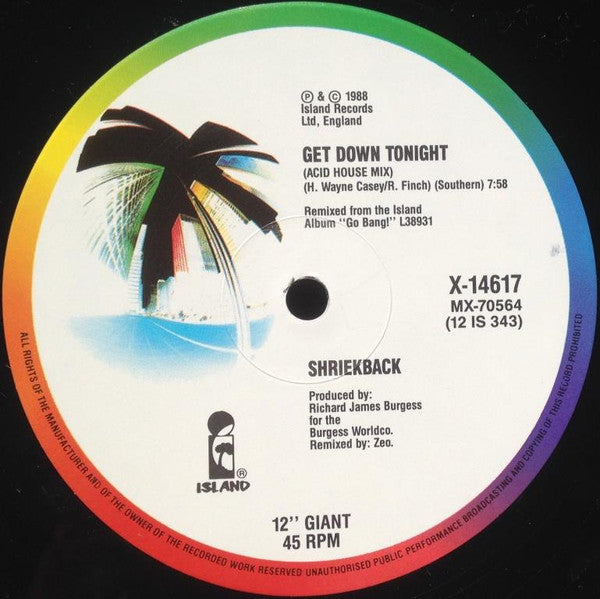 Shriekback : Get Down Tonight (12", Single, Ltd)