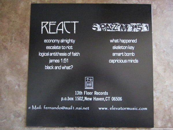 React (4) / Spazm 151 : React / Spazm 151 (LP)