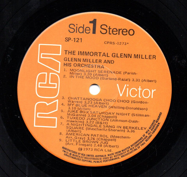 Glenn Miller : The Immortal Glenn Miller  (LP, Comp)