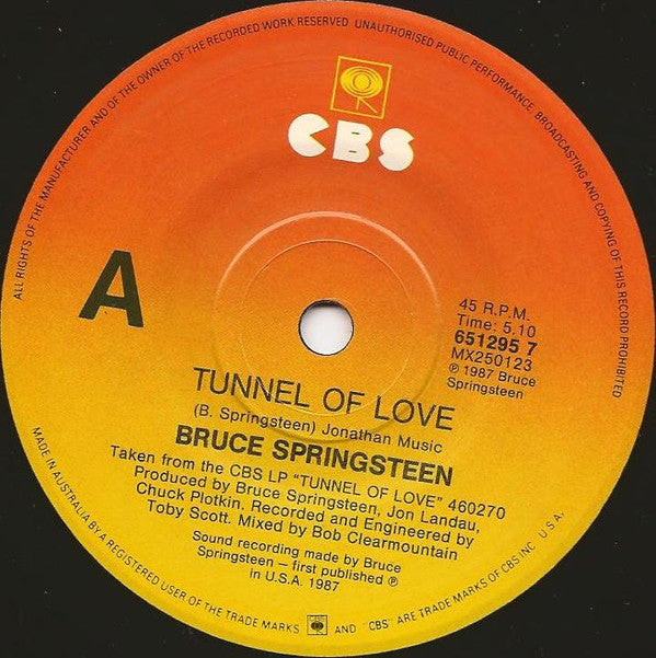 Bruce Springsteen : Tunnel Of Love (7", Single)