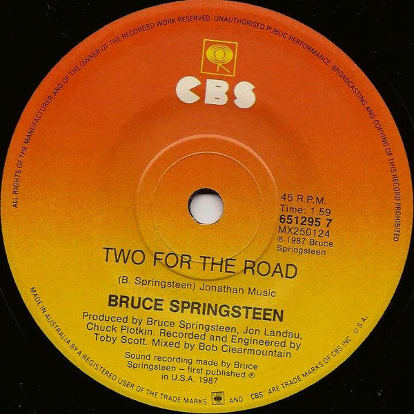 Bruce Springsteen : Tunnel Of Love (7", Single)