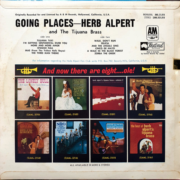 Herb Alpert & The Tijuana Brass : !!Going Places!! (LP, Album, RE)