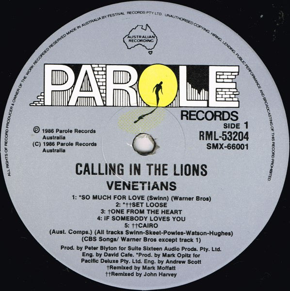 The Venetians : Calling In The Lions (LP, Album, Ltd)