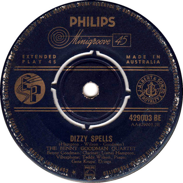 The Benny Goodman Quartet : Stompin' At The Savoy / Dizzy Spells (7", Single)