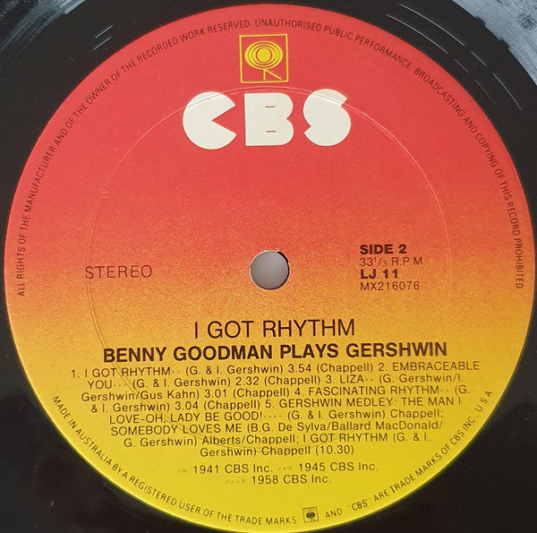 Benny Goodman : Benny Goodman Plays Gershwin (LP, Comp)