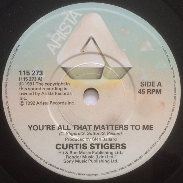 Curtis Stigers : You're All That Matters To Me (7", Single)