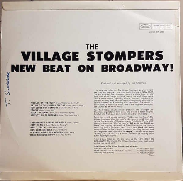 The Village Stompers : New Beat On Broadway! (LP, Album, Mono)