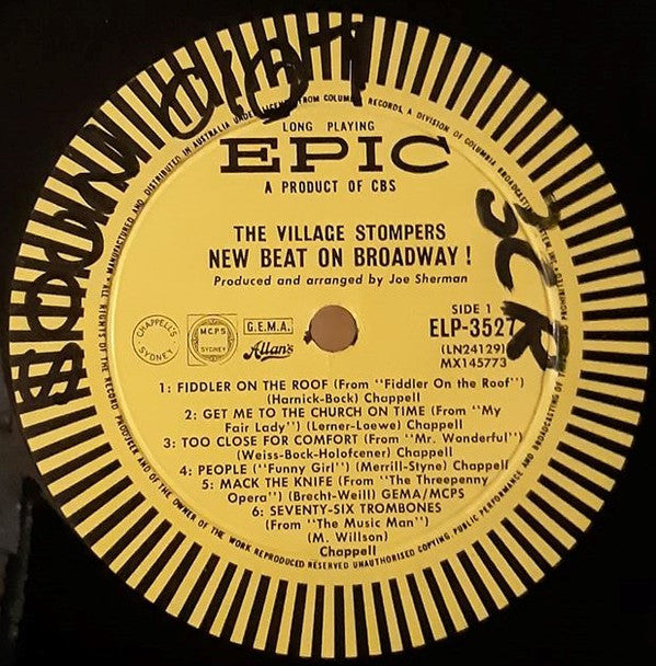 The Village Stompers : New Beat On Broadway! (LP, Album, Mono)