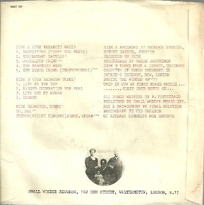 Patrik Fitzgerald : The Paranoid Ward (7", EP, Mono)