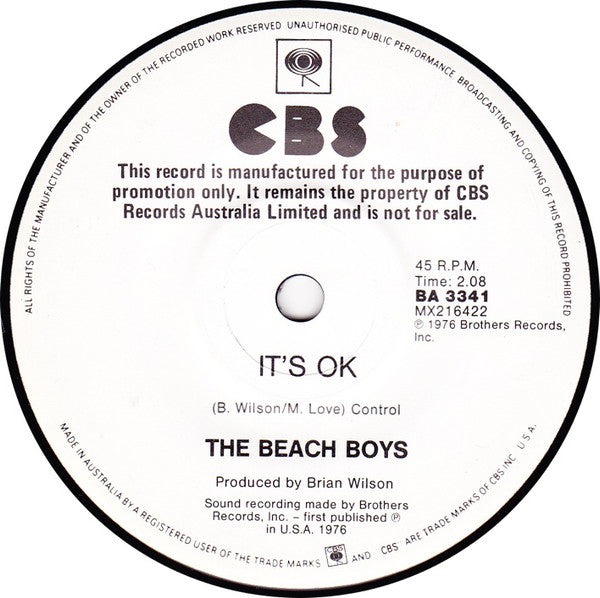 The Beach Boys : California Calling (7", Single, Promo)