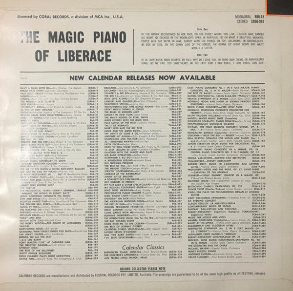 Liberace And Gordon Robinson : The Magic Pianos Of Liberace And Gordon Robinson (LP, Album)