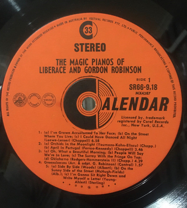 Liberace And Gordon Robinson : The Magic Pianos Of Liberace And Gordon Robinson (LP, Album)