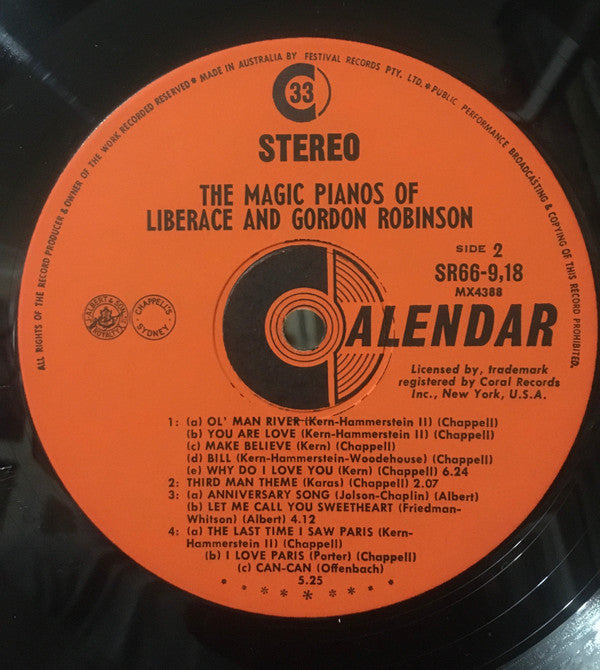 Liberace And Gordon Robinson : The Magic Pianos Of Liberace And Gordon Robinson (LP, Album)