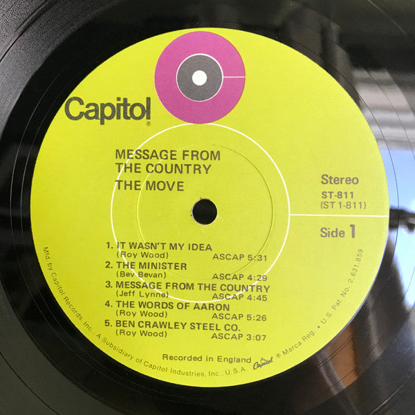 The Move : Message From The Country (LP, Album, Jac)