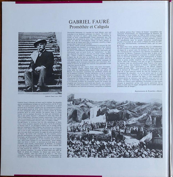 Gabriel Fauré, Danielle Galland, Orchestre National De L'Opéra De Monte-Carlo Conducted By Roger Norrington : Prométhée Chœurs Et Airs (Première Mondiale) / Caligula (LP, Album, Quad, Gat)