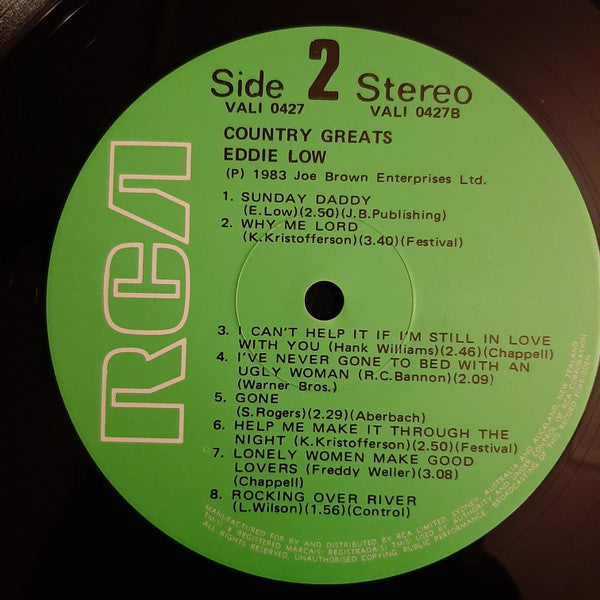 Eddie Low : Country Greats (LP)