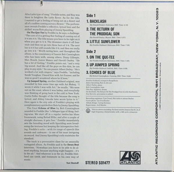 Freddie Hubbard : Backlash (LP, Album, RE, Gat)