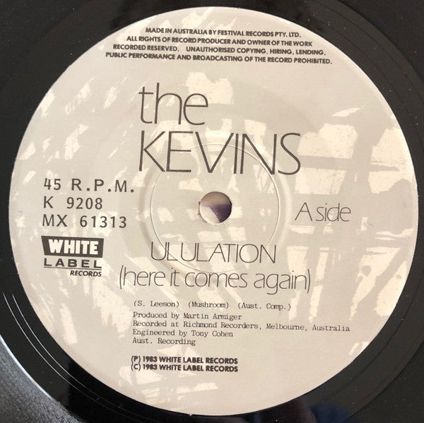 The Kevins (2) : Ululation (Here It Comes Again) (7", Pic)