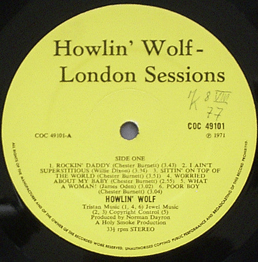 Howlin' Wolf : The London Howlin' Wolf Sessions (LP, Album, RE, Gat)