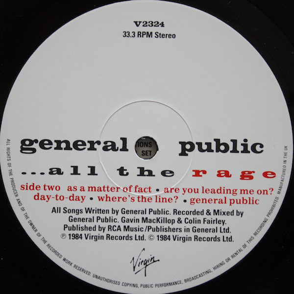 General Public : ...All The Rage (LP, Album)