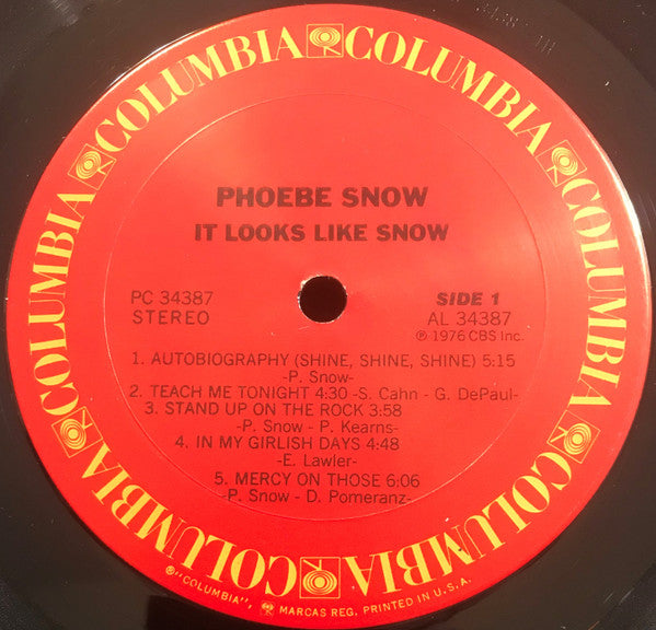 Phoebe Snow : It Looks Like Snow (LP, Album, Pit)