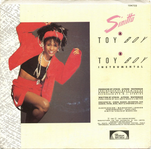 Sinitta : Toy Boy (7", Single)