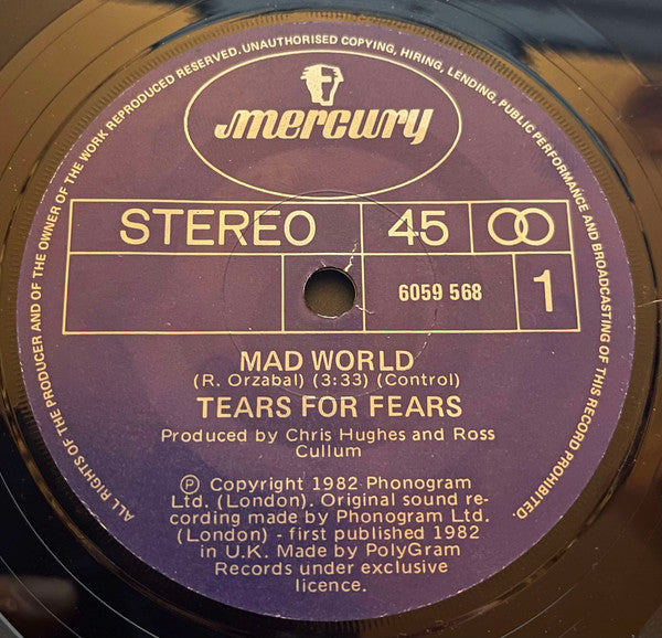Tears For Fears : Mad World (7&quot;, Single)