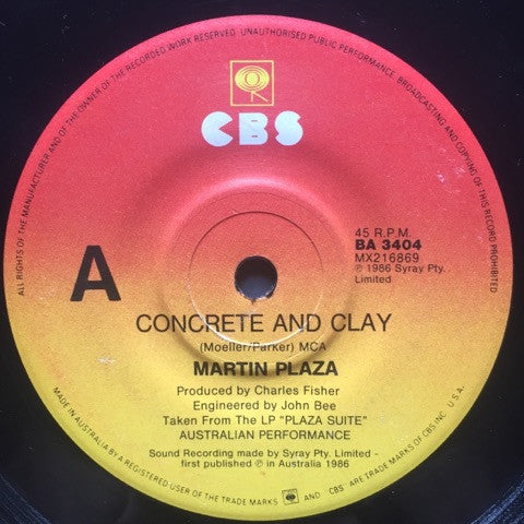 Martin Plaza : Concrete And Clay (7", Single)