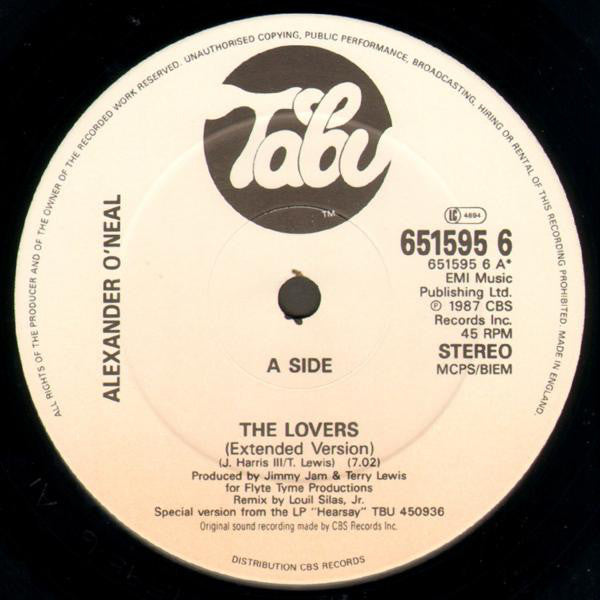 Alexander O'Neal : The Lovers (12", Single)
