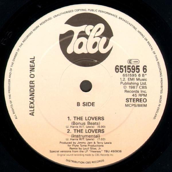 Alexander O'Neal : The Lovers (12", Single)