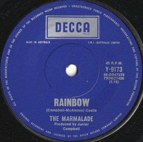 The Marmalade : Rainbow (7", Single)