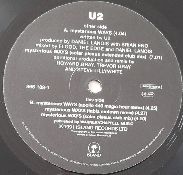 U2 : Mysterious Ways (12")