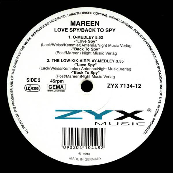 Mareen* : Love Spy / Back To Spy (12", Maxi)