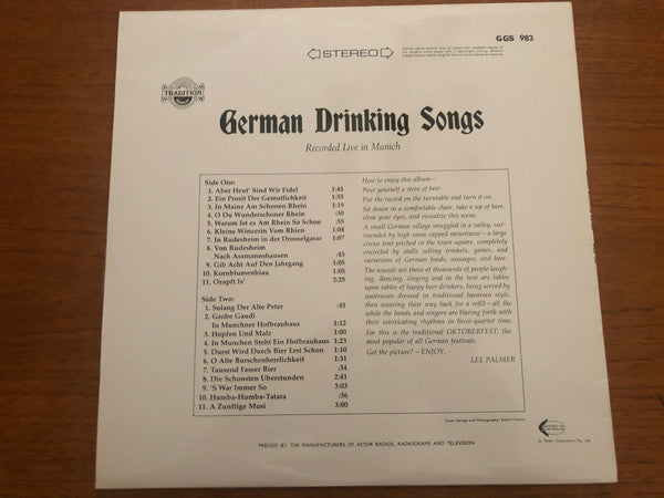 Unknown Artist : German Drinking Songs (LP)