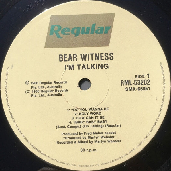 I'm Talking : Bear Witness (LP, Album)