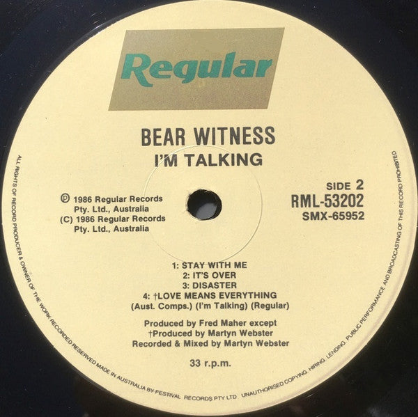 I'm Talking : Bear Witness (LP, Album)