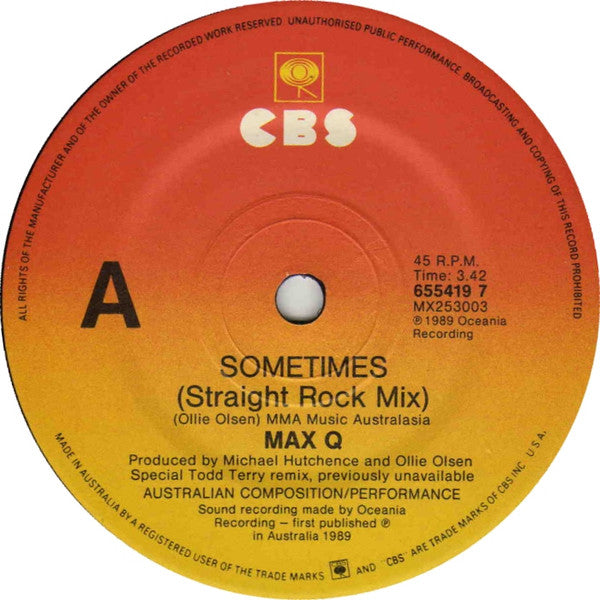 Max Q : Sometimes (7", Single)