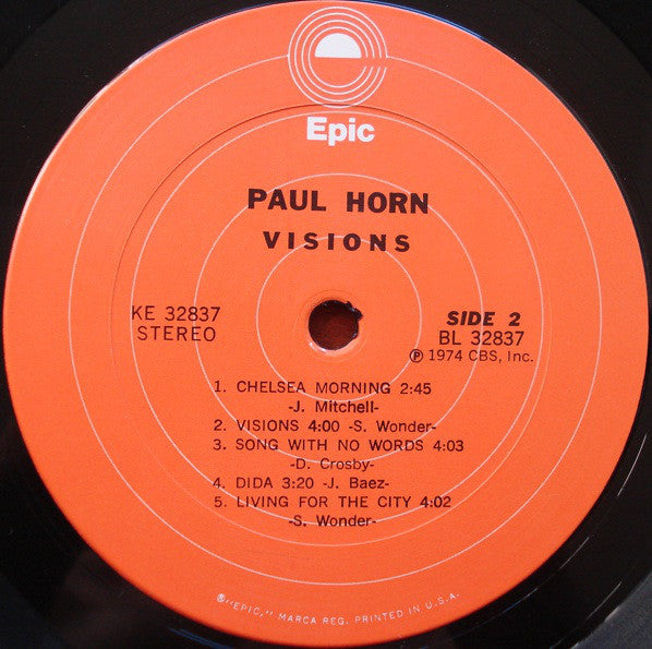 Paul Horn : Visions (LP, Album, San)