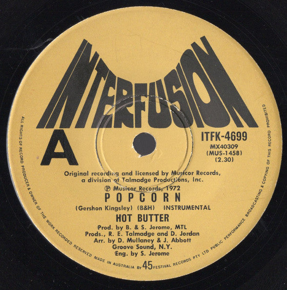 Hot Butter : Popcorn / At The Movies (7&quot;, Single)