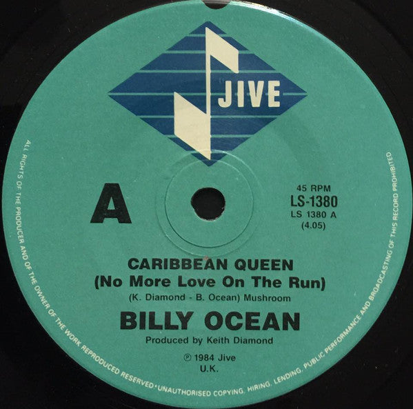 Billy Ocean : Caribbean Queen (No More Love On The Run) (7&quot;, Single)