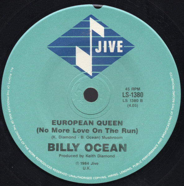 Billy Ocean : Caribbean Queen (No More Love On The Run) (7", Single)