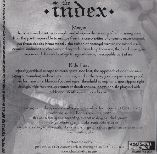 The Index / Unholy Grave : The Index / Cruel Intention (7", EP, Blu)