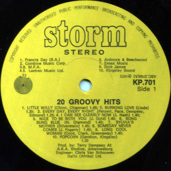 Various : 20 Groovy Hits (LP, Comp, Gat)