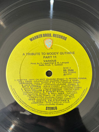 Various : A Tribute To Woody Guthrie Part Two (LP)